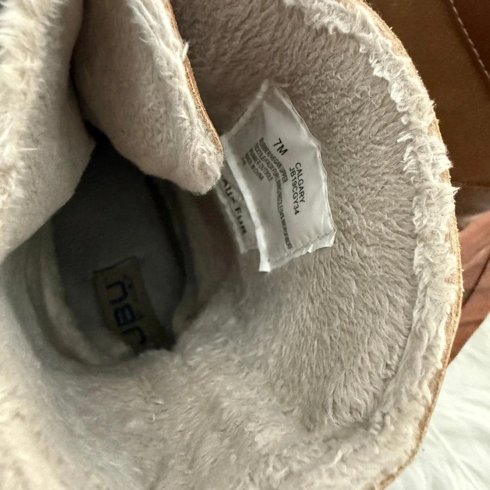 JBU Calgary Weather Ready Faux Fur Lined Duck Boots‎ Women's Sz 7 Tan Black Snow